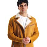Avior Erkek Kuzu Kürkü Hardal Renk - Slim Fit