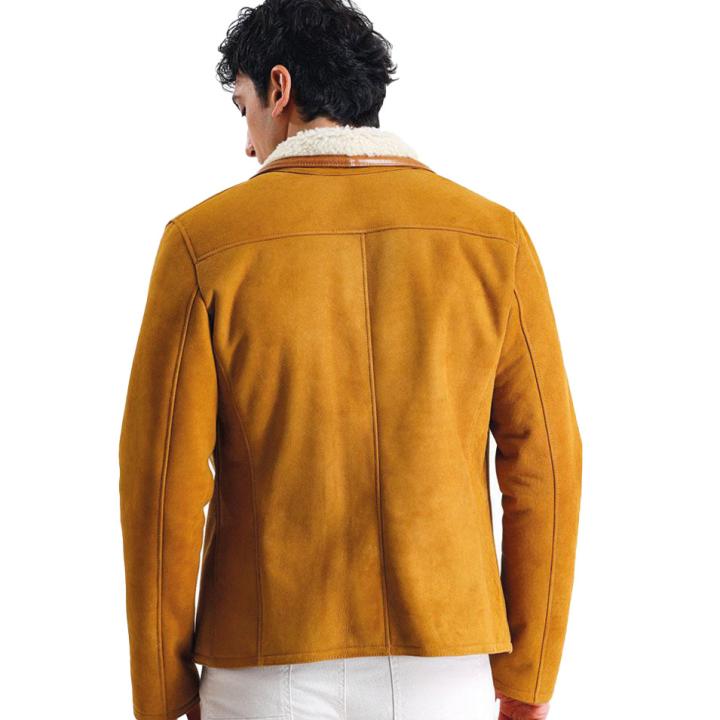 Avior Erkek Kuzu Kürkü Hardal Renk - Slim Fit