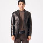 Jaka Erkek Deri Blazer Ceket - Siyah