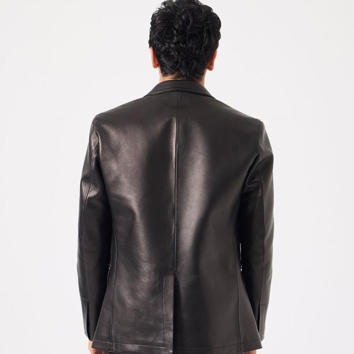 Jaka Erkek Deri Blazer Ceket - Siyah