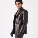 Jaka Erkek Deri Blazer Ceket - Siyah