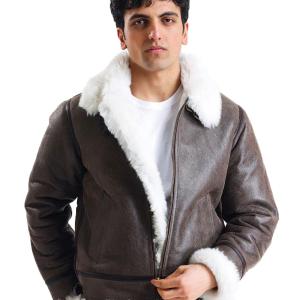 Regor Erkek Kuzu Kürkü Slim Fit