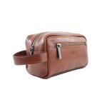 HandBag Taba Deri Erkek Traşlık Çantası