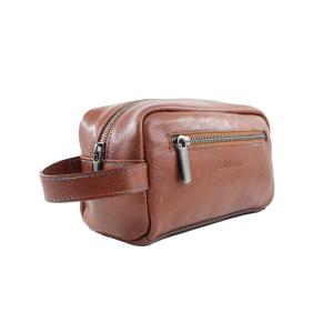 HandBag Taba Deri Erkek Traşlık Çantası