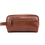 HandBag Taba Deri Erkek Traşlık Çantası