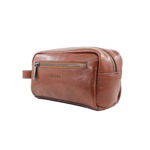 HandBag Taba Deri Erkek Traşlık Çantası