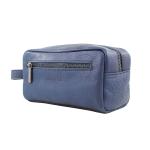 HandBag Lacivert Deri Erkek Traşlık Çantası
