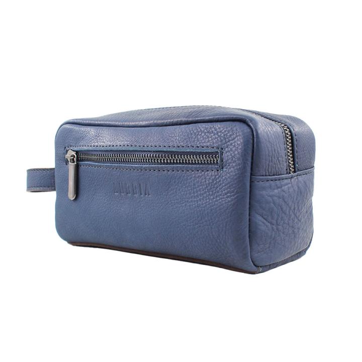 HandBag Lacivert Deri Erkek Traşlık Çantası