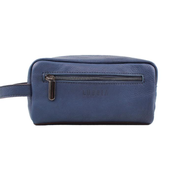 HandBag Lacivert Deri Erkek Traşlık Çantası