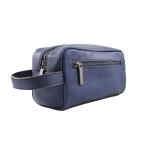 HandBag Lacivert Deri Erkek Traşlık Çantası