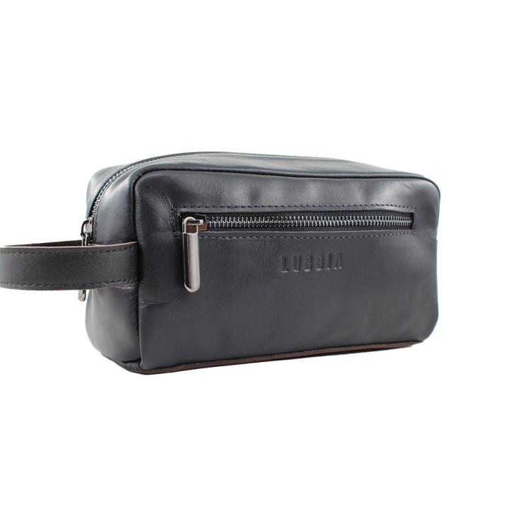 HandBag Siyah Deri Erkek Traşlık Çantası