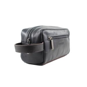 HandBag Siyah Deri Erkek Traşlık Çantası