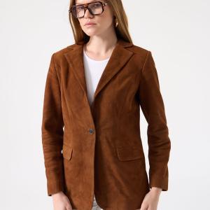 Luena Kadın Süet Blazer Ceket - Tarçın