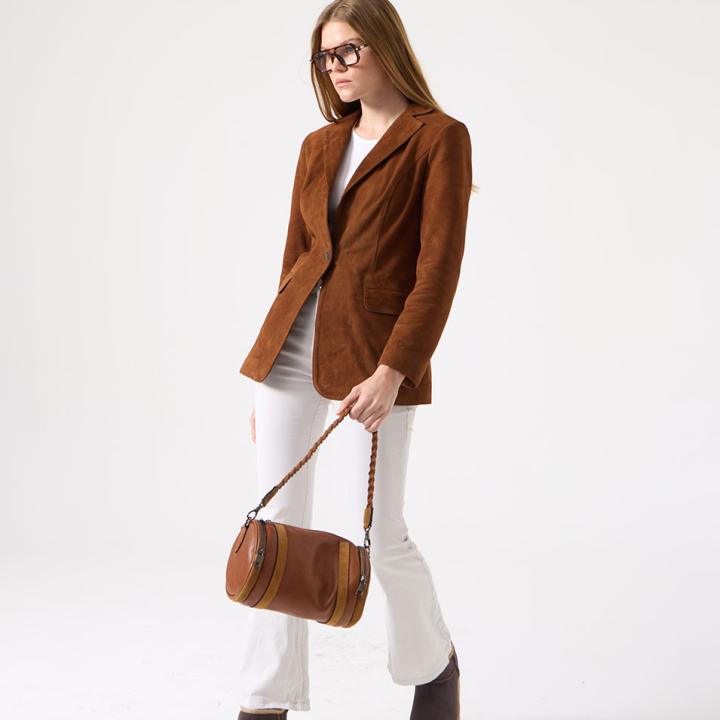 Luena Kadın Süet Blazer Ceket - Tarçın