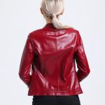 Spica Kadın Bordo Deri Mont Slim Fit