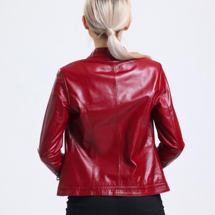 Spica Kadın Bordo Deri Mont Slim Fit