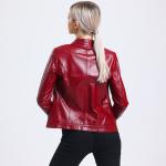 Spica Kadın Bordo Deri Mont Slim Fit