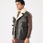 Blagie Unisex Kuzu Kürkü Yelek - Yeşil