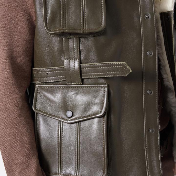 Blagie Unisex Kuzu Kürkü Yelek - Yeşil